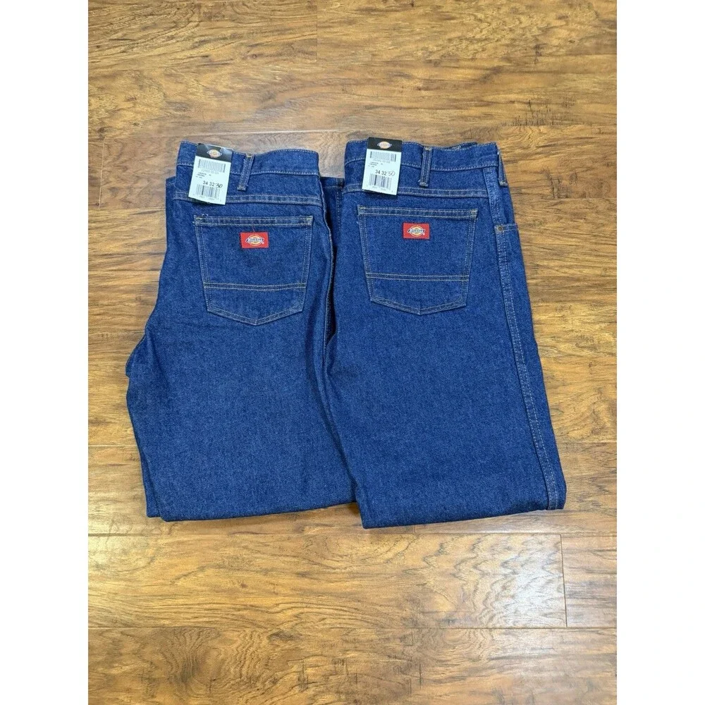NEW Dickies Jeans Men Size 34x32 Dark Wash Denim Lot Of 2 Workwear Outdoors